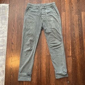 James Perse Cotton Army Green Utility Pants